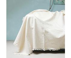 Sonnenblumen-Überwurf, Decke für Stuhl, Couch, Picknick, Camping, Strand, 100% Baumwolle, gewebt, doppelseitig, 130 x 137 cm, Weiß 51 * 70 inch Kornfarben