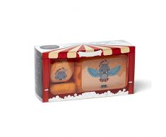 Amuse 3-teiliges Lunchbox Geschenk Karneval der Tiere, ideal für Kinder, mit Klick-Verschluss, Löwe, grünes Aufbewahrungsboxen-Set, Kunststoff, 16,5 x 12 x 6 cm, 9 x 8 x 4 cm, 9,8 cm