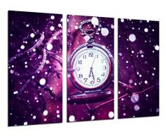 Wandbild - Vintage Uhr, Wetter, 97 x 62 cm, Holzdruck - XXL Format - Kunstdruck, ref.26353