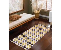 The Home Talk Bettläufer, Bedruckt, Baumwolle, 50 x 100 cm, ideal für Schlafzimmer, Durchgang Marokkanisch 20x40 INCH gelb