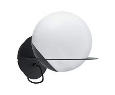 EGLO Wandlampe Sabalete, 1 flammige Wandleuchte Modern, Wandleuchte innen aus Stahl und Glas, Wohnzimmerlampe, Flurlampe in schwarz, weiß , Opal-Matt, E27 Fassung