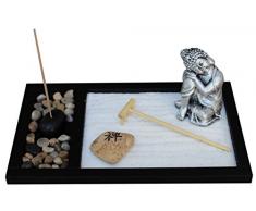 Royal Marken Zen Garten Deluxe Schreibtisch Meditation Garten – Buddha Statue, Rake-Sand-Rocks & Räucherstäbchenhalter mit Räucherstäbchen, Peace & Tranquility