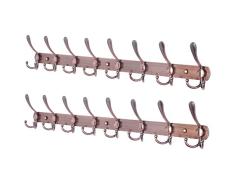 Dseap Wandgarderobe, 8 Haken, 3 Haken 2packs Kupferrot Antiklook