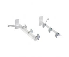 Sauvic Wäscheständer mit Rollen, Stahl mit Kunststoffbeschichtung korrosionsfreiem, weiß, 55 x 19.5 x 13.5 cm