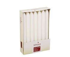 Spaas 14 Spitzkerzen 21/220 mm, ± 8 Stunden, ohne Duft, weiß, Paraffinwachs, D 21 mm x H