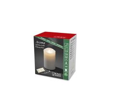 Konstsmide 1860-100 LED Duftkerze, weiß, flackernd, mit Lavendel-Duftpad / für Innen (IP20) / Maße: Ã 9 cm, HÃ¶he: 13 cm / 6h Timer / 1 warm weiße Diode / Batteriebetrieben: 2 x D 1.5V (exkl.)