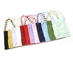 Linpeng Geschenktüten, Größe 17,8 x 14 x 7,6 cm, transparentes Band, rechteckige Geschenktüte mit 30,5 cm großen Kristallperlen, gut für Geburtstag, Hochzeit, Geschenke (Set mit 12 Farben)