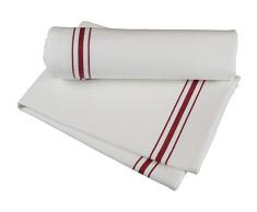 RC ROYAL CREST sigmatex – Lanier Textilien nk182632brd Bistro 100% Baumwolle Streifen Stoff Servietten, Restaurant Qualität, Große Größe 45,7 x 66 cm 12 Stück (Rot Streifen)