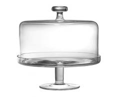 Barski Tortenplatte mit Fuß und Kuppel aus Glas, handgefertigt, 30,5 x 27,9 cm, transparent, hergestellt in Europa