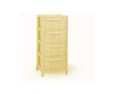 Costa Plastic Kommode mit 4 Schubladen, Mehrfarbig, Einheitsgröße