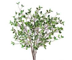 Beebel Künstliche Pflanzen, Eukalyptussträucher, Zweige, Grünpflanze, Stiel, Ficus-Zweige, Kunstpflanze für Kränze, Girlande, Blumengestecke