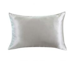LuxSilk 2030 Kissenbezug, 100% natürliche Seide, hypoallergen, Queensize 20 * 30 Silber