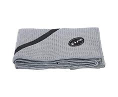 Yosooo Schweißreißverschluss mit Ananas-kariertem zweifarbigen Sporthandtuch für Sport, Workout, Fitness, Reisen und Camping grau