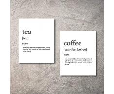 Think! Designs Home Decor Lustiges Geschenk, 2 Wandbilder, Küchengeschirr mit Sprüchen, ungerahmt, Bauernhaus Home Office, Organisation, Schilder, Barzubehör, Dekorationsset, Weiß 5x7 grau