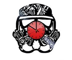 Come n Get Wanduhr, Motiv: Stormtroopers Maske, Vinyl, originelle Geschenkidee für Sie oder Ihn, Cooles Heimdeko, Wandkunst