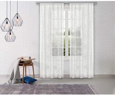Home Maison Gardinenpaar Gardinen für Wohnzimmer und Schlafzimmer, Weiß, 96,5 x 243,8 cm