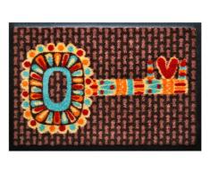 Beyond the Fridge Über Den Kühlschrank, 75 x 50 cm, Nitril Gummi Fußmatte mit Super Saugfähig Kreisheftungen Herz Schlüssel