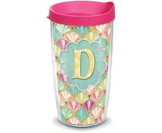 Tervis 1322073 INITIAL-D Isolierbecher mit Wickelverschluss und fuchsiafarbenem Deckel, Tritan, 16 Flüssigkeit/Unzen, transparent
