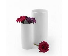 Holst Porzellan RV 020 FA2 Porzellanvase Röhre Set 2-tlg., weiß, 10 x 10 x 20 cm