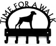 The Metal Peddler Doberman Schlüsselbrett für Hundeleine Large 11 inch Wide schwarz