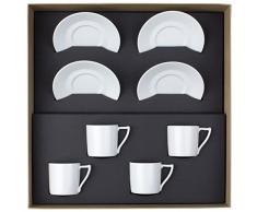 DEGRENNE 208886 4 Paar Tassen Espresso, Porzellan, Weiß, 36 x 36 x 12 cm