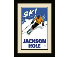 Northwest Art Mall pal-5420 fgdm DMM Jackson Wyoming Downhill modernen Menschen gerahmtes Wandbild Art von Künstler Paul A. lanquist, 40,6 x 55,9 cm