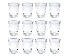 Thirsty Rhino Karan, rund 1,5 Oz Schnapsglas mit schwerer Boden, Glas klar, edelstahl, farblos, 2.25 inches tall x 2 inches top diameter