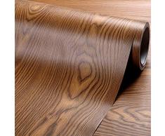 TaoGift Holzkontaktpapier, Selbstklebende Vinylfolie, für Küchenschränke, Regale, Schubladen, Schränke, Theke, Tisch, Möbel, Tür, Wandaufkleber 24x117 braun