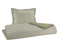 Flanell Wendebettwäsche 100% Baumwolle gebürstet auf beiden Seiten 1 Bettbezug 218,4 x 218,4 cm 2 kissenrollen 50,8 x 50,8 cm, Sage Stripe, Twin