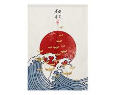 BAIHT HOME Japanischer Noren Türvorhang traditionelles chinesisches Glücksmuster, Türvorhang 33.5 Wx35.5 L Welle (ohne Stange)