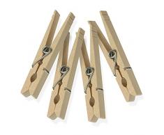 Honey-Can-Do Wäscheklammern aus Holz mit Feder, Holz, braun, 150-Pack