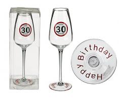 ootb Sektglas Happy Birthday 30, Glas, Klar, 9 x 9 x 24 cm