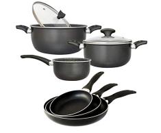 San Ignacio PK1310 Gourmet-Kasserolle und 2 Töpfe plus Set mit 3 Pfannen, Induktion, gepresstes Aluminium