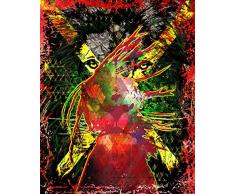 Castle & Rye Poster Reggae Jamaica Löwe Fotoqualität für Wohnzimmer oder Schlafzimmer Wand Modern 16x20 Mehrfarbig