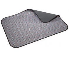 Carevitex Leonberg wasserdichte, waschbare, saugfähige Hundematte hochwertige Schutzauflage für Haustiere, rutschfest, Grau Karo 75 x 100 cm