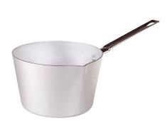 Pentole Agnelli Stieltopf konisch aus Aluminium mit Griff, Edelstahl 20 cm