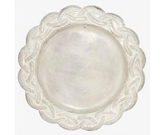 Better & Best Platzteller, rund, verzierter Rand mit Noppen, Weiß, Maße 30 x 30 x 1 cm, Material: Metall,