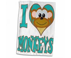 3D Rose I Herz Love Monkeys Cartoon Handtuch Sport Handtuch 15x22