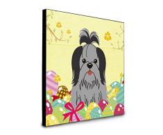 Carolines Treasures Wanddekoration Ostereier, Shih Tzu, Schwarz/Silber, Mehrfarbig