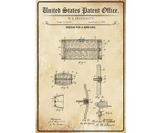 Schatzmix Patent für einen Bierkühler Metallschild 20x30 Deko tin Sign Blechschild, Blech, Mehrfarbig, 20x30 cm