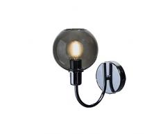 SP Light and Design Diva Wand 1 R, Gestell Chrom, Glas Grau Lampe 4W