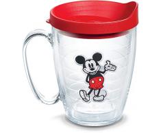 Tervis Isolierbecher mit Emblem und rotem Deckel 16oz Mug farblos