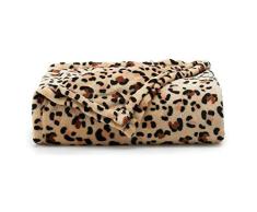 The Big One Übergroßer Plüsch-Überwurf, 152 x 183 cm, superweich und gemütlich, Micro-Fleece-Decke für Couch oder Schlafzimmer Leopard