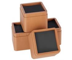BTSD-home Stapelbare Bett- und Möbelerhöhungen, 7,6 cm, strapazierfähig, Betthebel für Sofa, Couch Sessel, Tisch, zusätzliche 7,6 oder 15,2 cm Höhe oder Stauraum braun