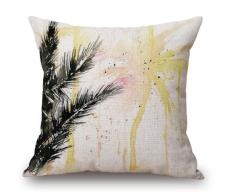 GAWEKIQE Strandkorb Coco Baum Leinen und Baumwolle Decke Kissenbezug Fall Sofa Büro Deko 18x18 46 cm x 46 cm