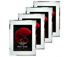 Dreamsyard Bilderrahmen aus Glas, verspiegelte Kanten, für Schreibtisch, Tischplatte 5x7