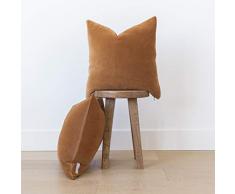 Woven Nook Dekorative Samt-Kissenbezüge für Couch, Sofa oder Bett, gewebt, 45,7 x 45,7 cm und 55,9 x 55,9 cm, modernes Design, Samt 22 x 22 Camel