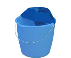 Denox 33220.415 Eimer mit Abtropfgestell, 12 l, Blau, 12 Stück