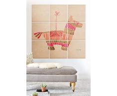 Society6 Wandbild/Wandbild aus Holz, Motiv Katze Coquillette Pinata, 91,4 x 91,4 cm, Mehrfarbig