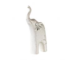Burkina Dekofigur Elefant, Keramik, silberfarben, 14 x 9 x 14 cm